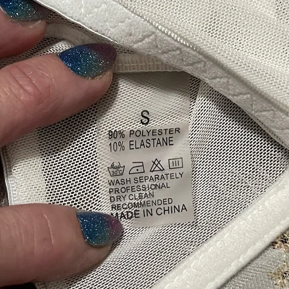 Vintage bracelet embroidered Y2K top bubble sleeves size small - Picture 6 of 7